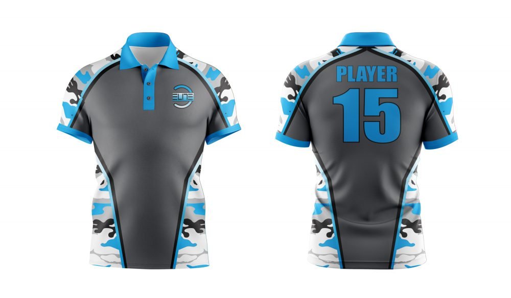 T-Shirt-8 Custom Blue & Black T-Shirt - Image 1