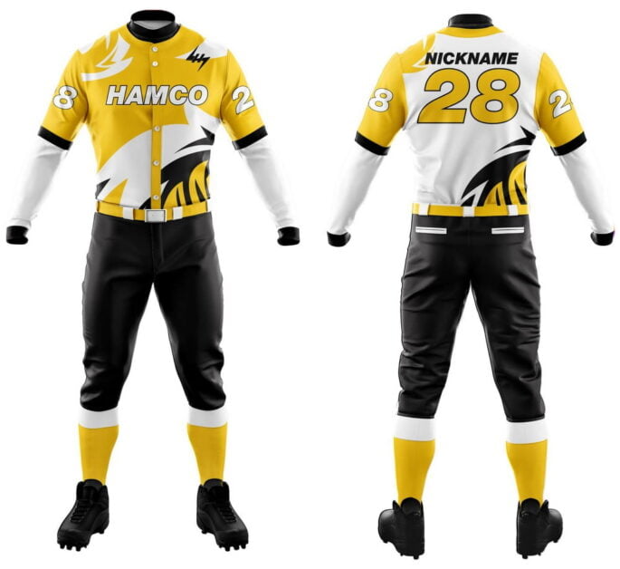 Baseball-Uniform-4 Custom Yellow & Black Baseball Uniform - Image 1