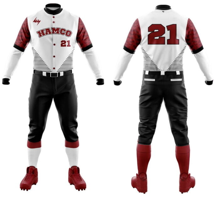 Baseball-Uniform-9 Custom White Baseball Uniform - Image 1