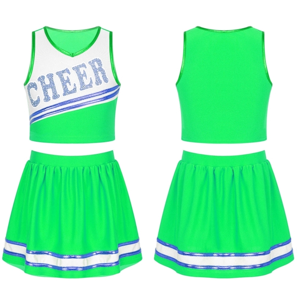 Cheerleading-Uniform-6 Custom Green Cheerleading Uniform - Image 1