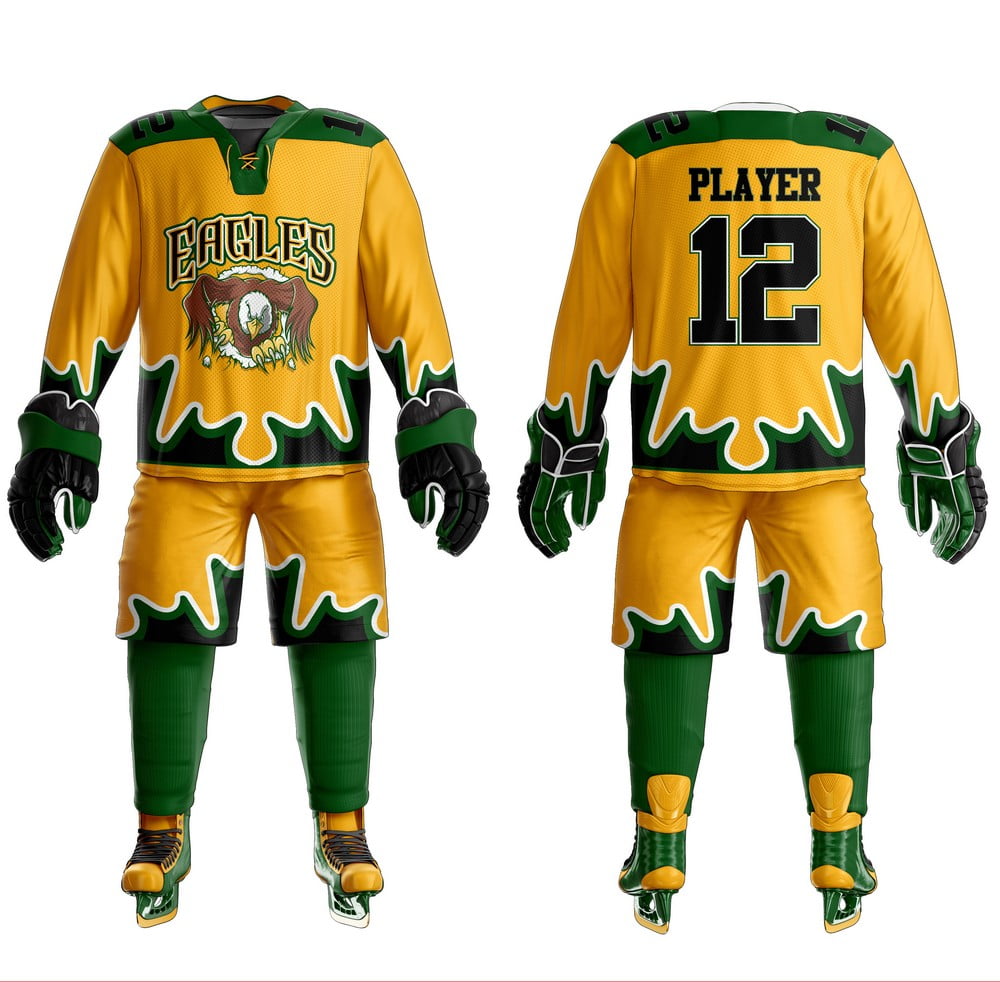 Ice-Hockey-Uniform-5 Custom Yellow Ice Hockey Uniform - Image 1
