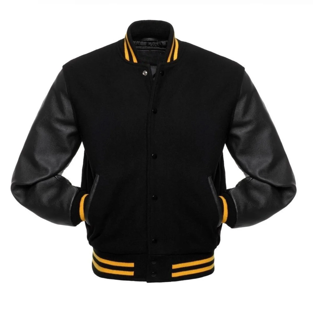 Varsity Jacket 5 Custom Black Varsity Jacket - Image 1